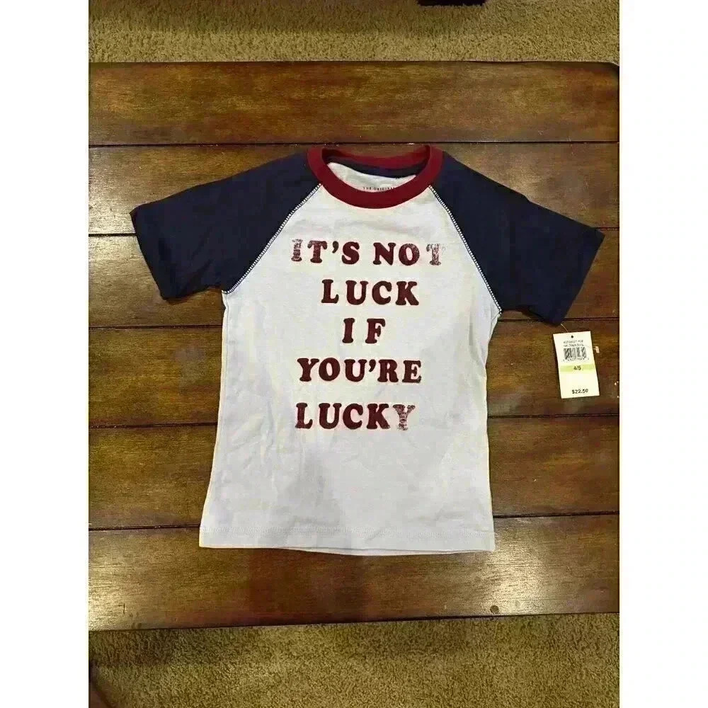 Lucky Brand shirt logo "It's Not Lucky If You're Lucky", Kid's Size 4/5